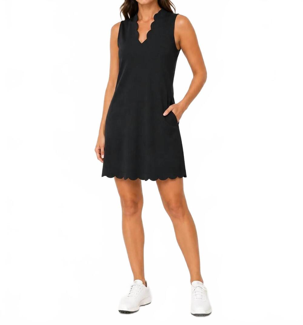NEW LULU-B women's scalloped sleeveless dress in black